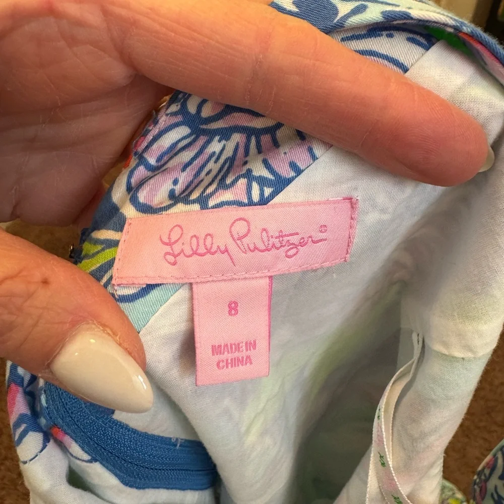 Lilly Pulitzer Allura Mayflower Floral Print Cap Sleeve Dress Sheath 8 $198 - Picture 6 of 11